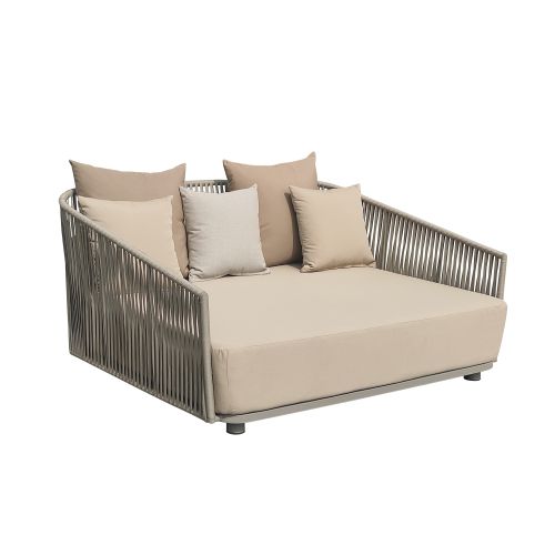 VELASCO - divano con struttura in alluminio verniciato taupe e fettucce in pvc