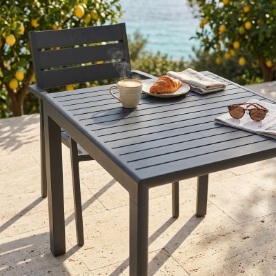ALBEN - tavolo con struttura in alluminio 80 x 80