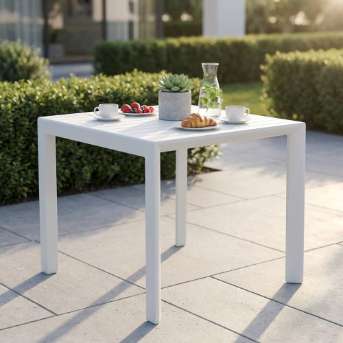 ALBEN - tavolo con struttura in alluminio 80 x 80
