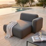 MAMBO - chaise longue con struttura in alluminio e tessuto idrorepellente