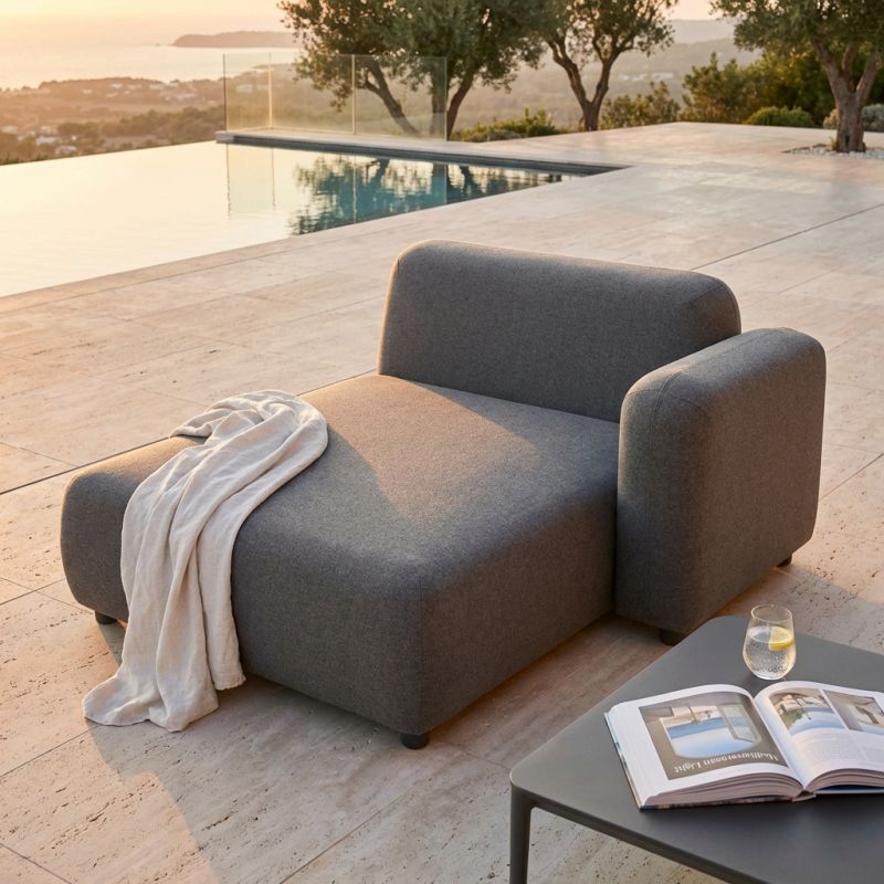 MAMBO - chaise longue con struttura in alluminio e tessuto idrorepellente