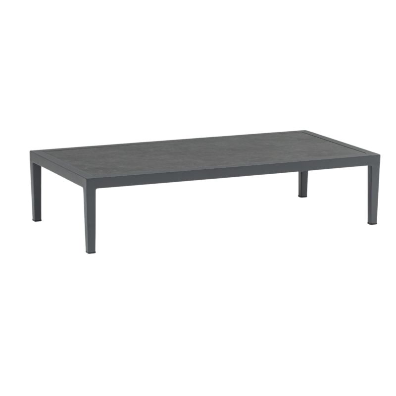 ESCONDIDO - salotto con struttura in alluminio antracite e corda in pvc, tavolino effetto pietra