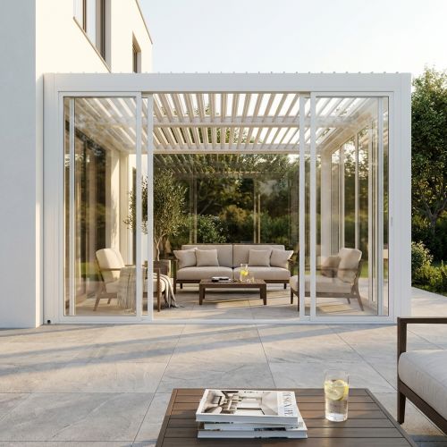 Laterale scorrevole con vetro per pergola bioclimatica 4 m