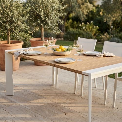 IMPACTO - tavolo con struttura in alluminio verniciato bianco o antracite