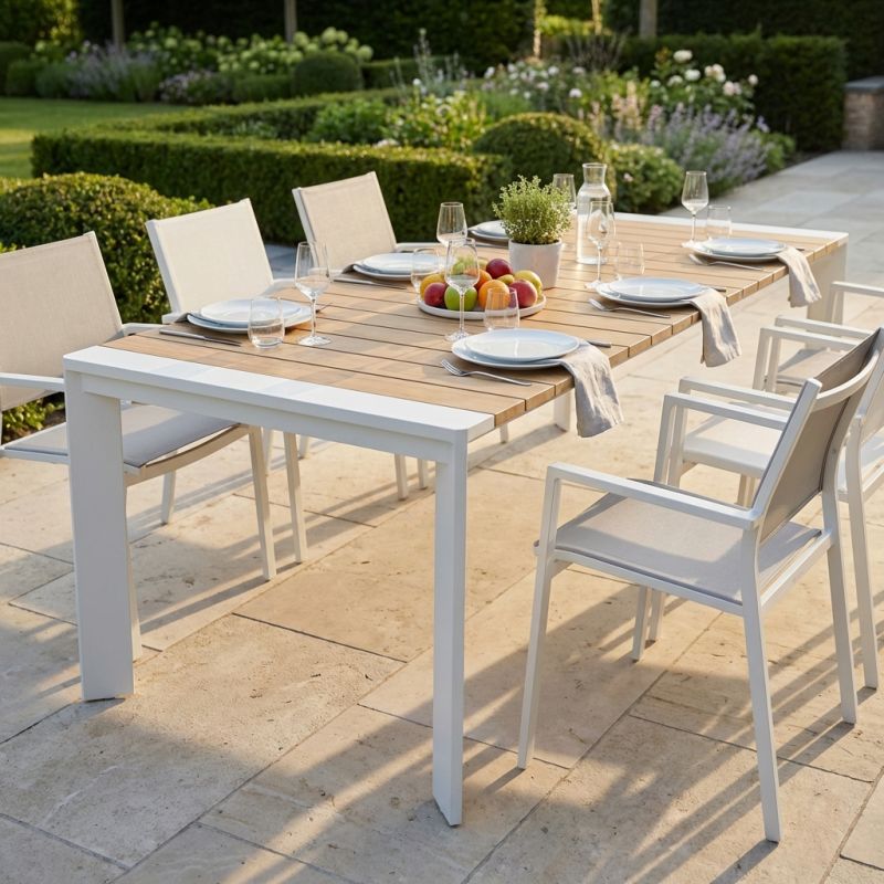 IMPACTO - tavolo con struttura in alluminio verniciato bianco o antracite