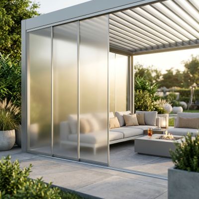 TISAMON - laterale in vetro per pergola bioblimatica 4 m