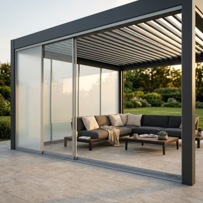 TISAMON - laterale in vetro per pergola bioblimatica 4 m