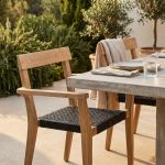 PAGAN - poltrona impilabile in teak e wicker