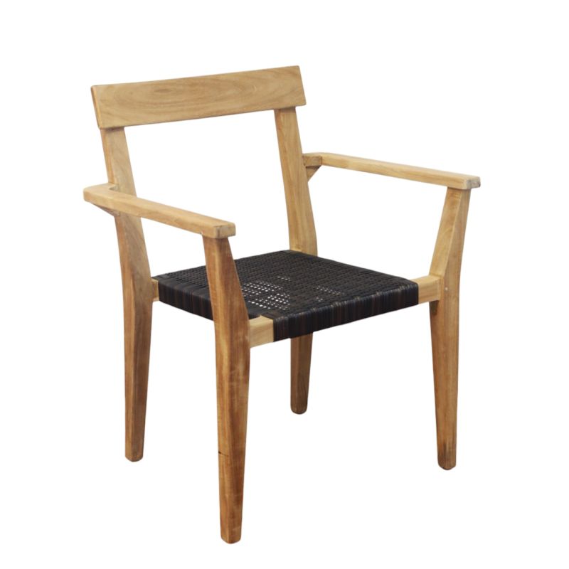 PAGAN - poltrona impilabile in teak e wicker