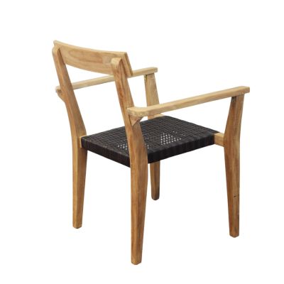 PAGAN - poltrona impilabile in teak e wicker