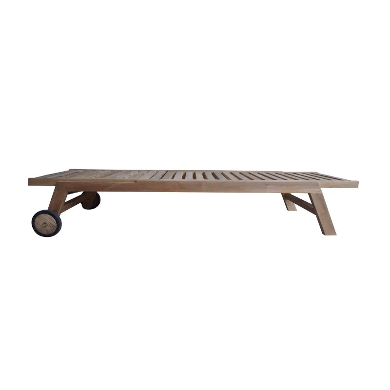 TIKAU - lettino con ruote in teak
