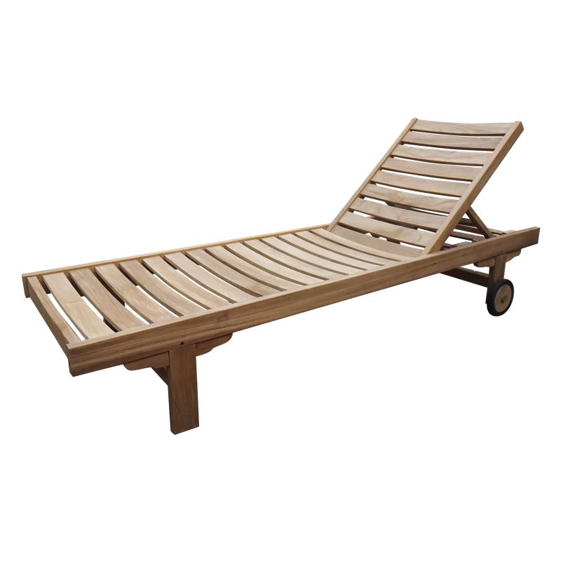 BANABA - lettino con ruote in teak