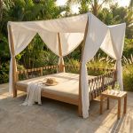LEVANTE - gazebo letto in teak con cuscini