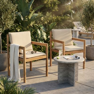 FATU - poltrona impilabile in teak e wicker