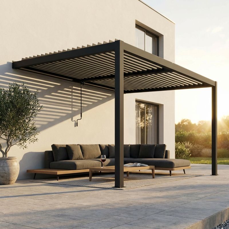 Pergola bioclimatica addossata 4 x 2,5 m