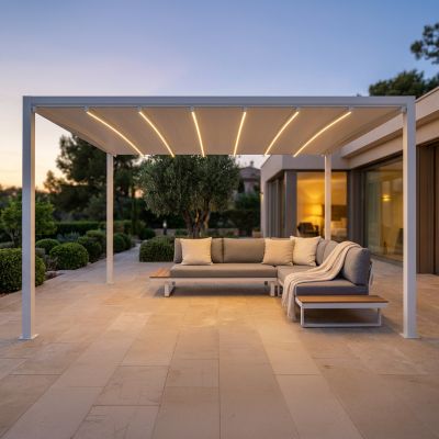 Pergola retrattile motorizzata con led 3 x 3