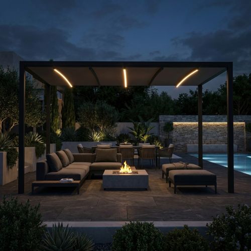 Pergola retrattile motorizzata con led 3 x 4