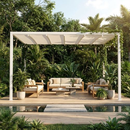 Pergola retrattile motorizzata con led 3 x 4