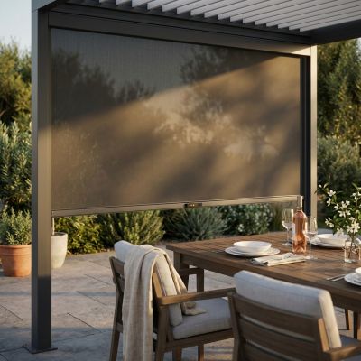 - laterale zanzariera in textilene apertura manuale per pergola 4 m