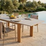 LULLABY - tavolo allungabile con gambe alluminio effetto legno