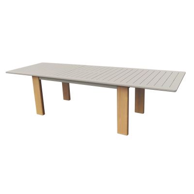 LULLABY - tavolo allungabile con gambe alluminio effetto legno