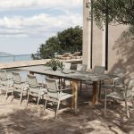 LULLABY - tavolo allungabile con gambe alluminio effetto legno