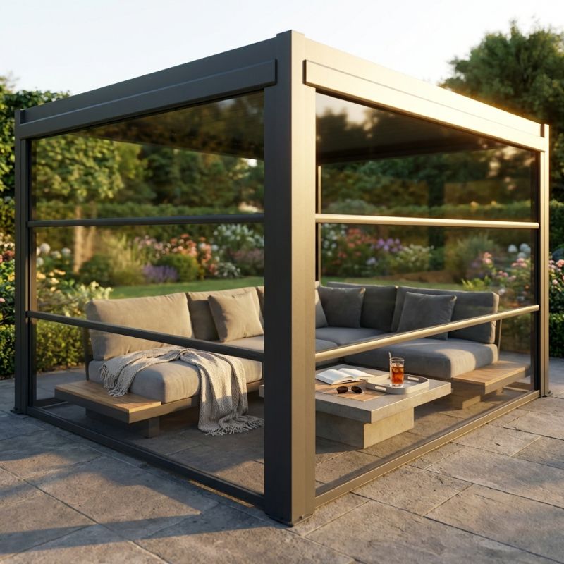 Laterale in PVC trasparente per pergola bioclimatica 3 m