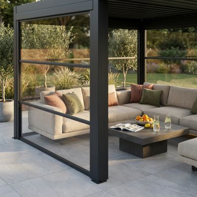 Laterale in PVC trasparente per pergola bioclimatica 4 m