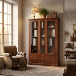 JOSELYN - credenza con vetrina in legno massello