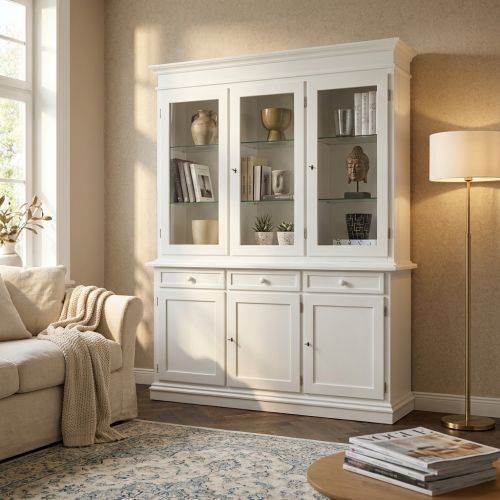 JAQUELINE - credenza con vetrina in legno massello
