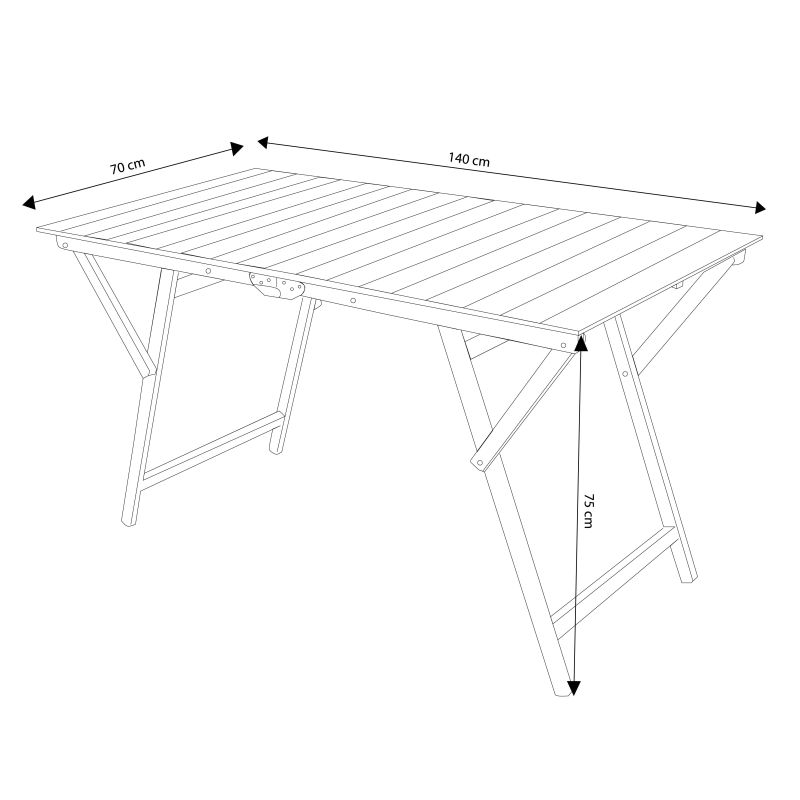 LUDICRUS - tavolo da giardino pieghevole salvaspazio in legno