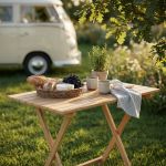 PIC-NIC - tavolo da giardino pieghevole salvaspazio in legno 60 x 100 cm
