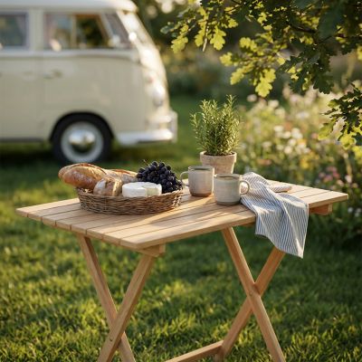 PIC-NIC - tavolo da giardino pieghevole salvaspazio in legno 60 x 100 cm