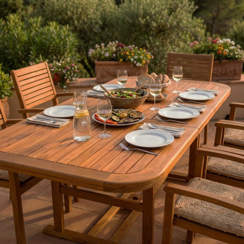 TURRIS - tavolo da giardino allungabile in legno massiccio di acacia 150/200