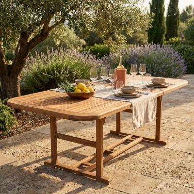 TURRIS - tavolo da giardino allungabile in legno massiccio di acacia 180/240