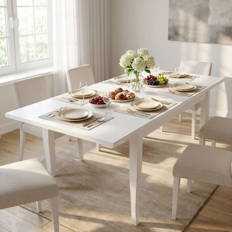 DONNY - tavolo da pranzo allungabile in legno massello cm 85 X 160/200/240