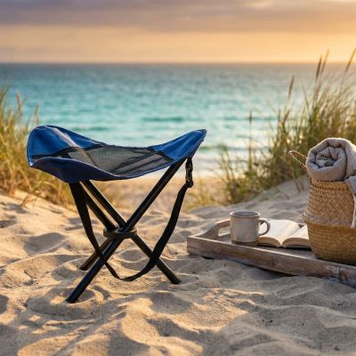 sgabello da spiaggia e campeggio pieghevole cm 31 x 31 x 43 h