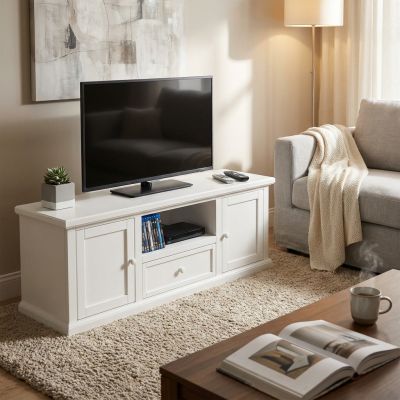 CLAYTON - mobile porta tv in legno massello cm 45 x 160 x 56 h