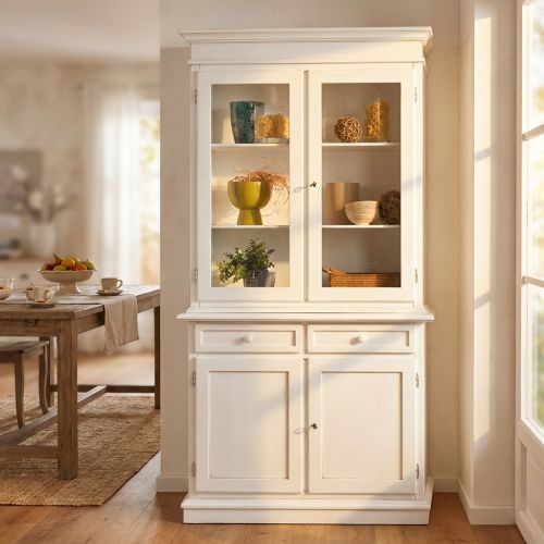 JAQUELINE - credenza con vetrina in legno massello