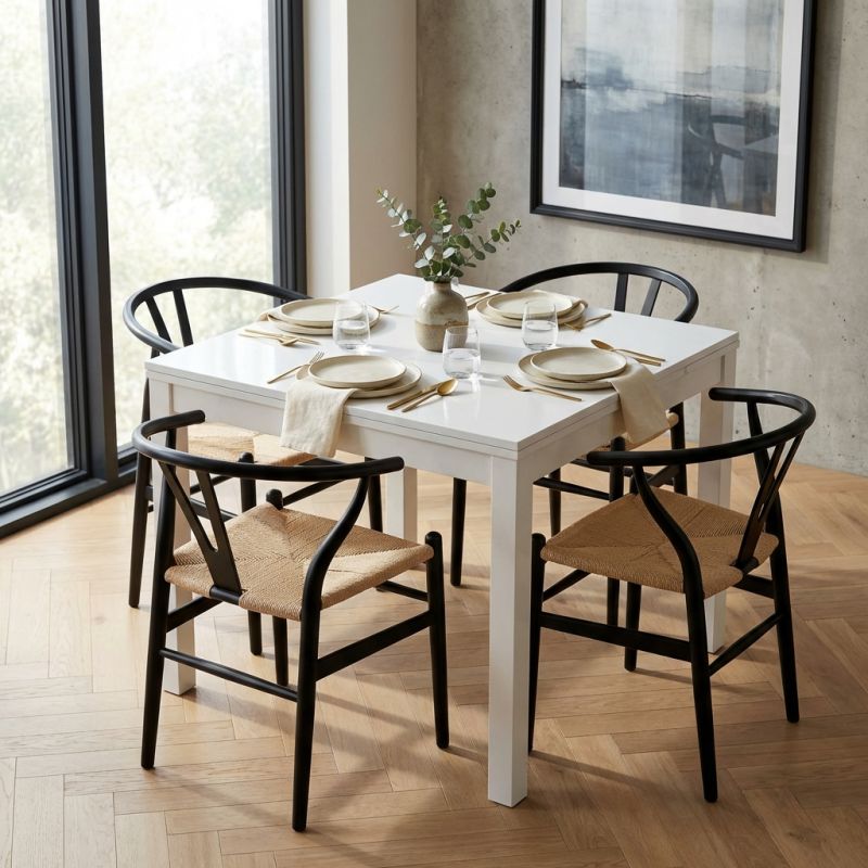 GARRETT - tavolo da pranzo moderno allungabile a libro 100 cm
