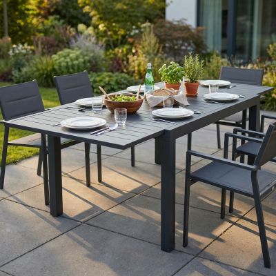 DEXTER - tavolo da giardino allungabile in alluminio da 160 x 90 cm