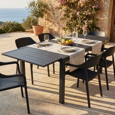 DEXTER - tavolo da giardino allungabile in alluminio da 160 x 90 cm
