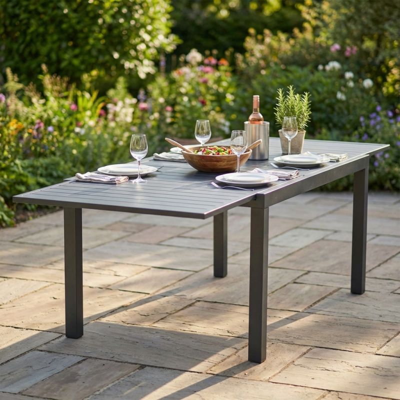 DEXTER - tavolo da giardino allungabile in alluminio da 200 x 100 cm