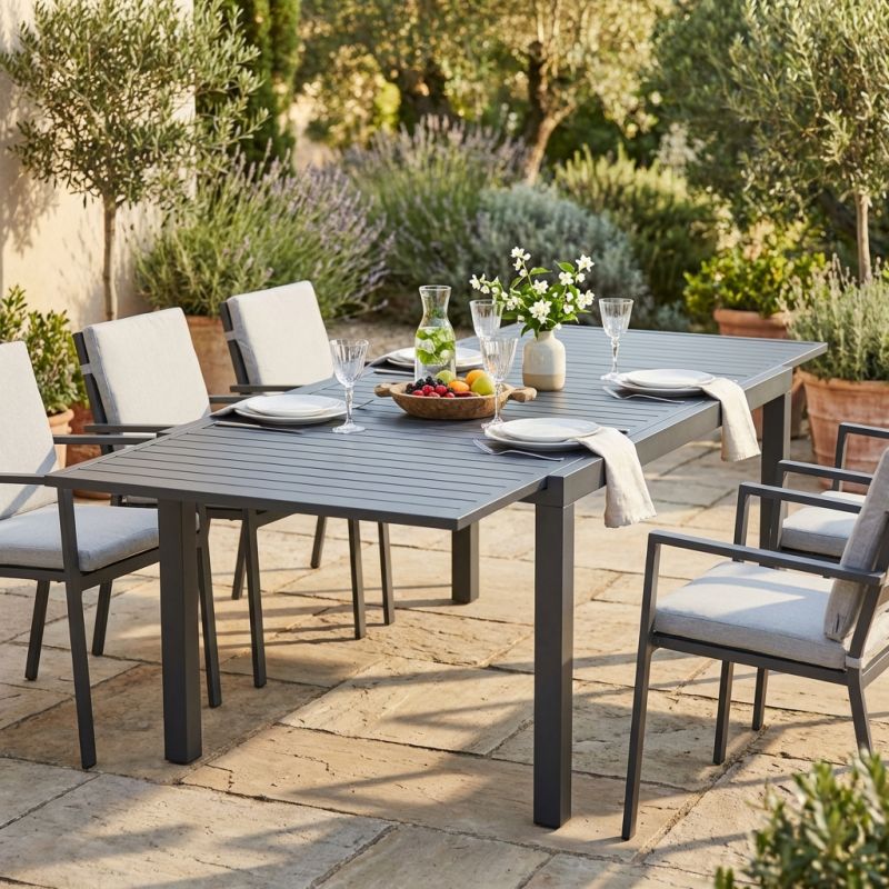 DEXTER - tavolo da giardino allungabile in alluminio da 200 x 100 cm