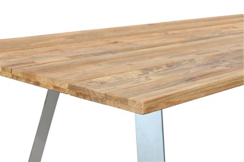 SALTUS - tavolo da giardino in alluminio e teak riciclato
