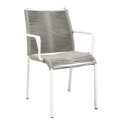 ABEONA - poltrona da giardino in alluminio e corda impilabile