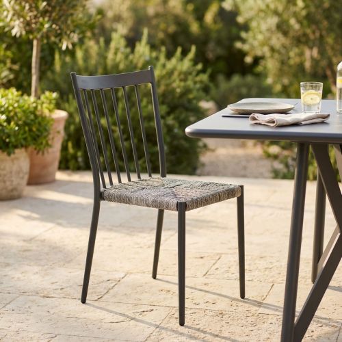 GARDENIA - sedia da giardino in alluminio e rattan sintetico impilabile
