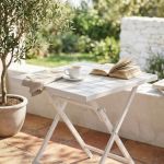 ABELUS - tavolo da giardino quadrato pieghevole salvaspazio in alluminio