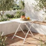 ABELUS - tavolo da giardino quadrato pieghevole salvaspazio in alluminio
