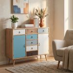 ADELINE - mobiletto 2 ante e 7 cassetti in mdf multicolor
